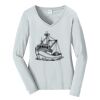 Ladies Long Sleeve Fan Favorite V Neck Tee Thumbnail