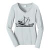 Ladies Long Sleeve Fan Favorite V Neck Tee Thumbnail