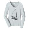 Ladies Long Sleeve Fan Favorite V Neck Tee Thumbnail