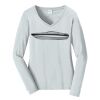 Ladies Long Sleeve Fan Favorite V Neck Tee Thumbnail