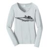 Ladies Long Sleeve Fan Favorite V Neck Tee Thumbnail