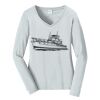 Ladies Long Sleeve Fan Favorite V Neck Tee Thumbnail