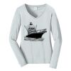 Ladies Long Sleeve Fan Favorite V Neck Tee Thumbnail