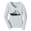 Ladies Long Sleeve Fan Favorite V Neck Tee Thumbnail