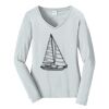 Ladies Long Sleeve Fan Favorite V Neck Tee Thumbnail