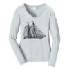 Ladies Long Sleeve Fan Favorite V Neck Tee Thumbnail