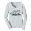 Ladies Long Sleeve Fan Favorite V Neck Tee Thumbnail