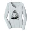 Ladies Long Sleeve Fan Favorite V Neck Tee Thumbnail