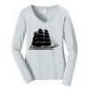 Ladies Long Sleeve Fan Favorite V Neck Tee Thumbnail