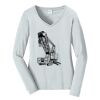 Ladies Long Sleeve Fan Favorite V Neck Tee Thumbnail