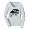 Ladies Long Sleeve Fan Favorite V Neck Tee Thumbnail