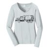 Ladies Long Sleeve Fan Favorite V Neck Tee Thumbnail