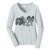 Ladies Long Sleeve Fan Favorite V Neck Tee Thumbnail