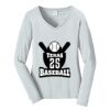 Ladies Long Sleeve Fan Favorite V Neck Tee Thumbnail