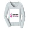 Ladies Long Sleeve Fan Favorite V Neck Tee Thumbnail