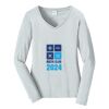 Ladies Long Sleeve Fan Favorite V Neck Tee Thumbnail