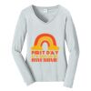 Ladies Long Sleeve Fan Favorite V Neck Tee Thumbnail