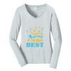 Ladies Long Sleeve Fan Favorite V Neck Tee Thumbnail