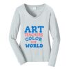 Ladies Long Sleeve Fan Favorite V Neck Tee Thumbnail