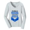 Ladies Long Sleeve Fan Favorite V Neck Tee Thumbnail