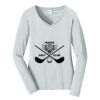 Ladies Long Sleeve Fan Favorite V Neck Tee Thumbnail